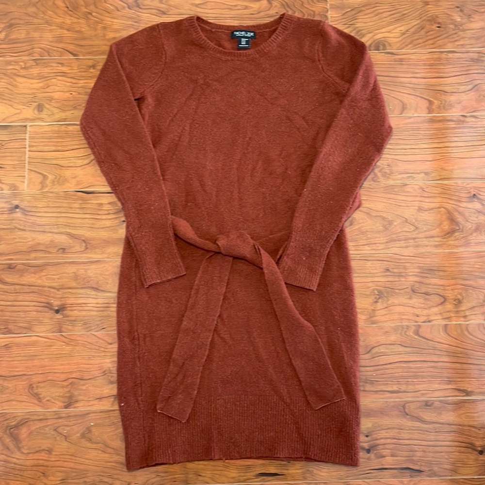COPY - Rachel Zoe Copper Brown Wool Blend Long Sleeve Knit Sweater Dress